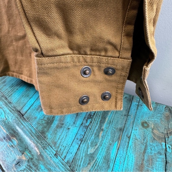Tough Duck Canvas Chore Coat Snap Button Front Shacket Unisex Workwear - Picture 8 of 11